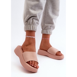 Pantuflas plataforma mujer Rosa rosado 2