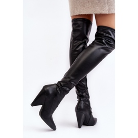 Botas de tacón por encima de la rodilla Negro 2