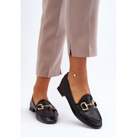 Mocasines de mujer con decoración Negra. negro 2