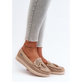 Mocasines de mujer calados dorados 1 Mocasines de mujer calados dorados 1