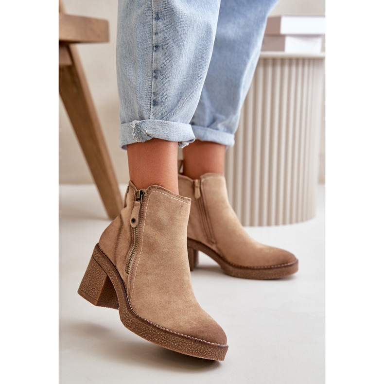 Botines de mujer con aislamiento beige 1 Botines de mujer con aislamiento beige 1