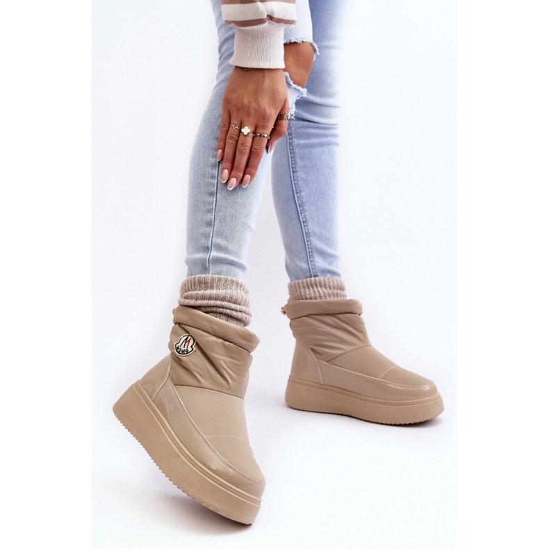 Botas de nieve mujer plataforma beige 2