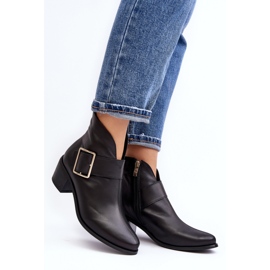 Botines mujer tacón bajo Negro 1