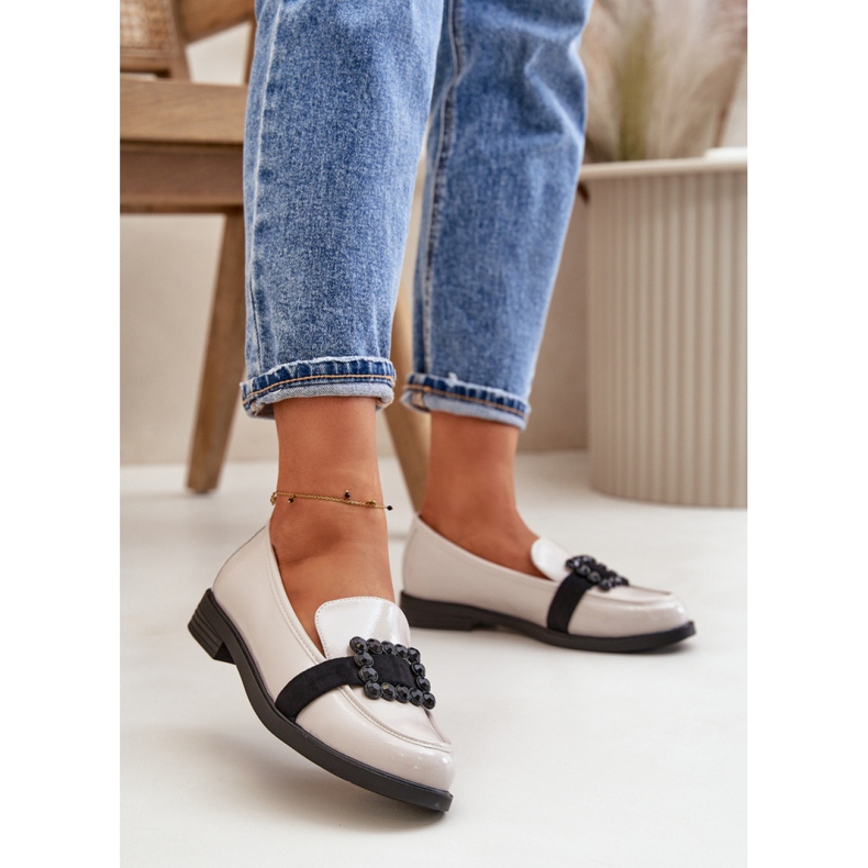 Mocasines de charol con decoración Vinceza Grey gris 1