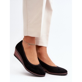 Zapatos de cuña de mujer negros 1