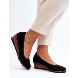 Zapatos de cuña de mujer negros 2