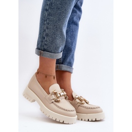 Elegantes mocasines de mujer Chebello Beige 1