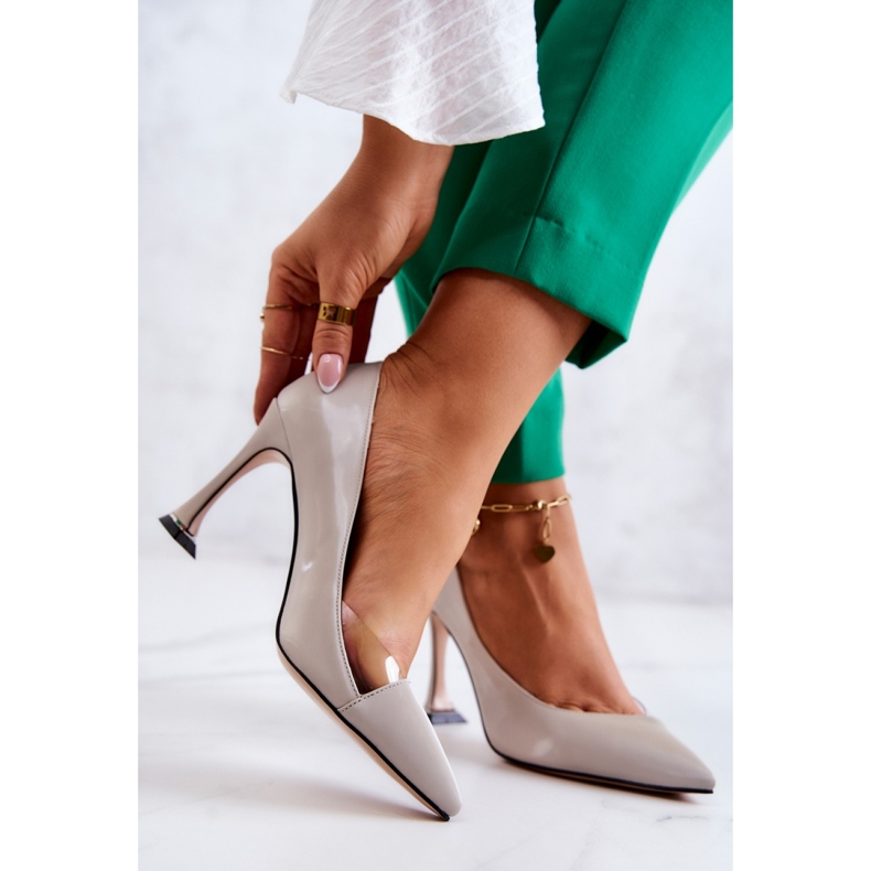 Step in style Tacones Modelo Tamira F6102 Gris Claro - Pisa con estilo 1