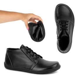 Olivier Zapatos de mujer descalzos de piel, ligeramente aislados, caña alta con cremallera 787 negro 3