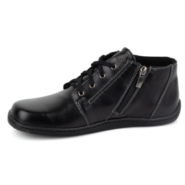 Olivier Zapatos de mujer descalzos de piel, ligeramente aislados, caña alta con cremallera 787 negro 4
