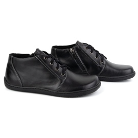 Olivier Zapatos de mujer descalzos de piel, ligeramente aislados, caña alta con cremallera 787 negro 6