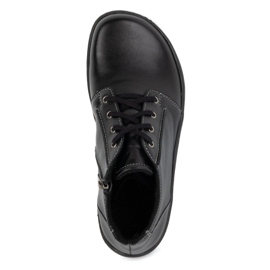 Olivier Zapatos de mujer descalzos de piel, ligeramente aislados, caña alta con cremallera 787 negro 8