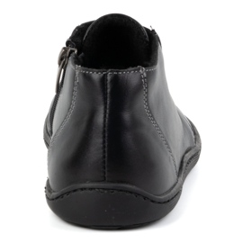 Olivier Zapatos de mujer descalzos de piel, ligeramente aislados, caña alta con cremallera 787 negro 10
