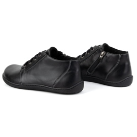 Olivier Zapatos de mujer descalzos de piel, ligeramente aislados, caña alta con cremallera 787 negro 1