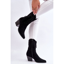 Step in style Botas Cowboy Modelo Elyse HY51-88 Ante Negro - Pisa con estilo 3