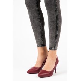 Ideal Shoes Tacones granate rojo 4