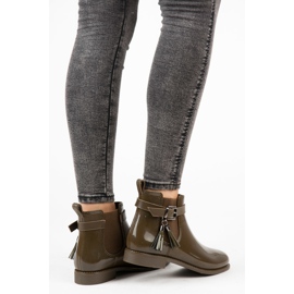 Ideal Shoes Botas de agua con flecos verde 5