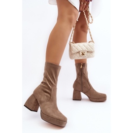 Step in style Botas Modelo Adelles HP-340 Beige Oscuro - Paso con estilo 1