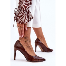 Step in style Tacones altos Modelo Lewski Shoes 2659 Marrón Wąż - Camina con estilo 2