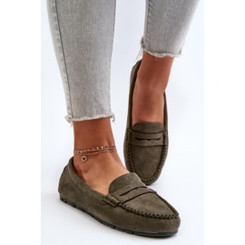 Mocasines clásicos de mujer Verde Oscuro 2