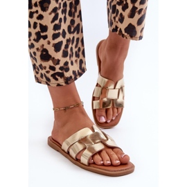 Evento Pantuflas de mujer fabricadas en ecopiel Gold. dorado 2