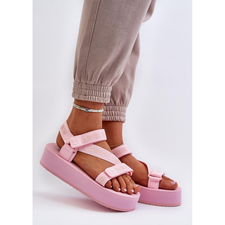 Sandalias Plataforma Modelo Big Star Rosa 1