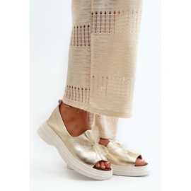Sandalias mujer Zazoo Gold de piel natural dorado 1