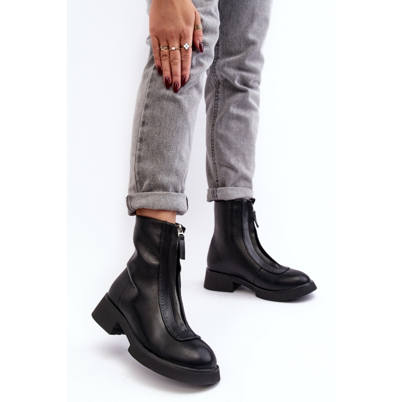 Botas mujer negras tacón plano negro 2