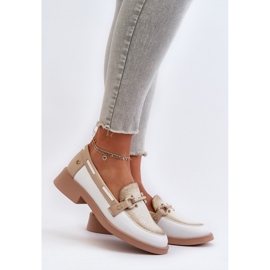 Mocasines de mujer Maciejka Blanco/Beige 1