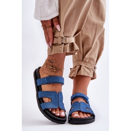 Chanclas de mujer textil Azul Oscuro 2
