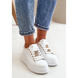 Zapatillas Deportivas Con Adorno Blanco/Dorado 1