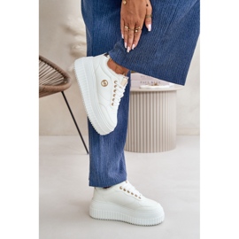 Zapatos Deportivos Con Fondo Grueso, Blanco 2