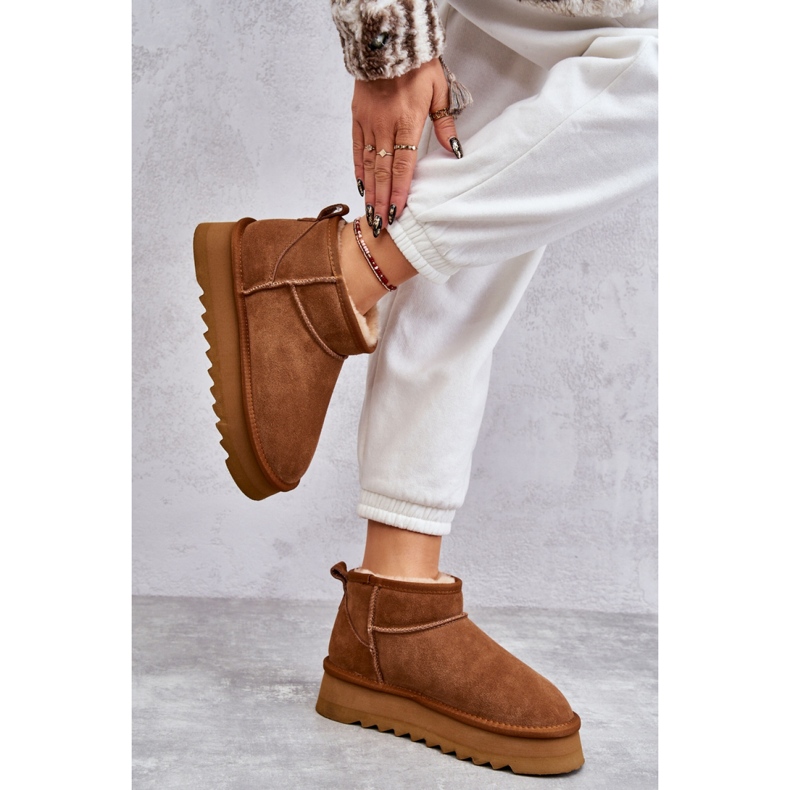 Botas de nieve mujer Ante Camel beige 1 Botas de nieve mujer Ante Camel beige 1