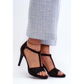 Sandalias de tacón de mujer de Vinceza negro 1