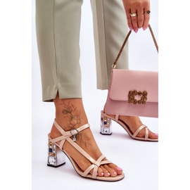 S.Barski Sandalias Charol Modelo D&amp;A Beige 2