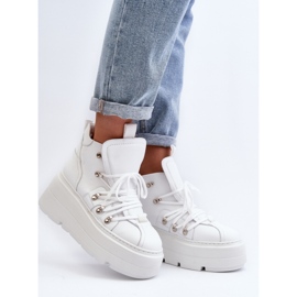 Zapatillas deportivas Zazoo blancas con parte inferior enorme. blanco 1