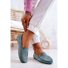 Evento Mocasines slip-on de ante color menta verde 1