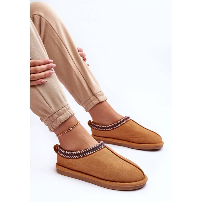 Zapatillas de piel de camello marrón 1