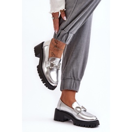 Mocasines slip-on de mujer plateados plata 1