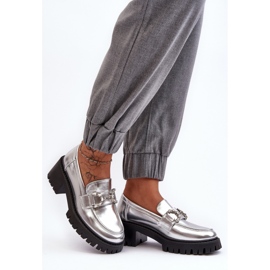 Mocasines slip-on de mujer plateados plata 2
