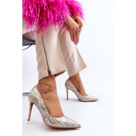 Zapatos de tacón alto dorados amarillo 2