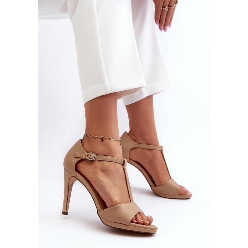 Sandalias de mujer Vinceza Bezowe beige 1