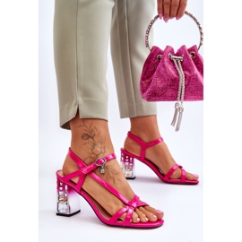 Sandalias charol fucsia rosado 1