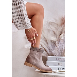 Botines con encaje, modelo Lewski Cappuccino beige 2
