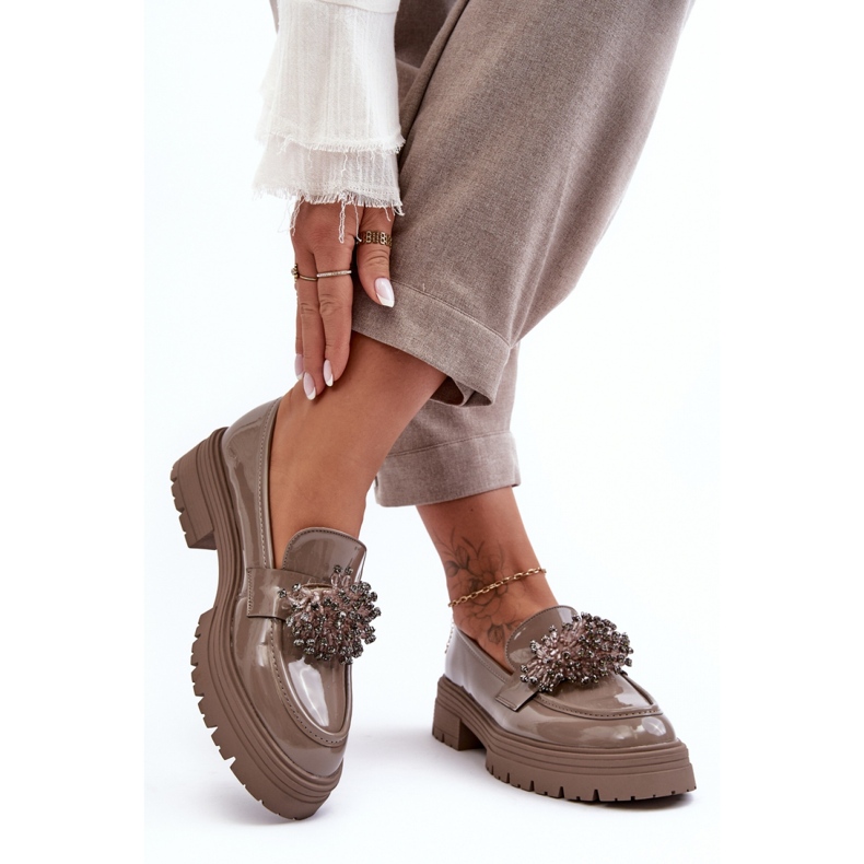 Zapatos de mujer con adorno en el cinturón YL97, beige 1