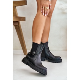 Botas Chelsea de mujer Sergio Leone TR719-S con hebilla, negro 1