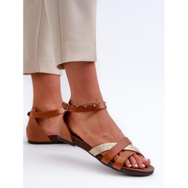 Sandalias con tira decorativa Zazoo 40225 marrón 2