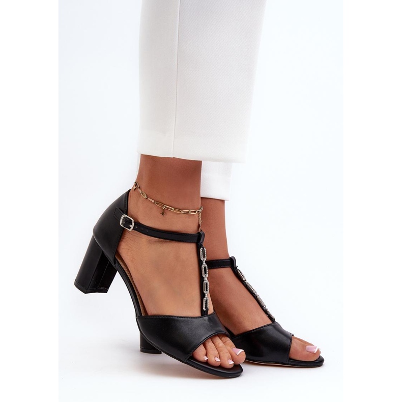 Sandalias con adornos 24SD98-7148 negro 1 Sandalias con adornos 24SD98-7148 negro 1