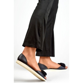 Bailarinas de mujer con lazo BG162B, negro 1