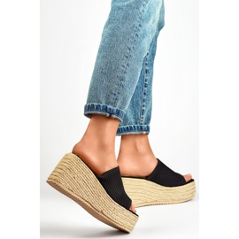 Chanclas cuña alta 7237B negro 1